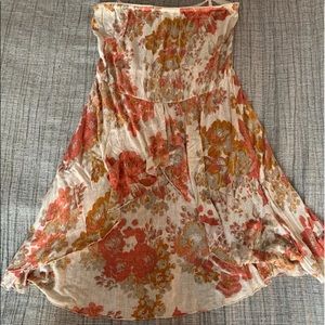 Strapless floral dress